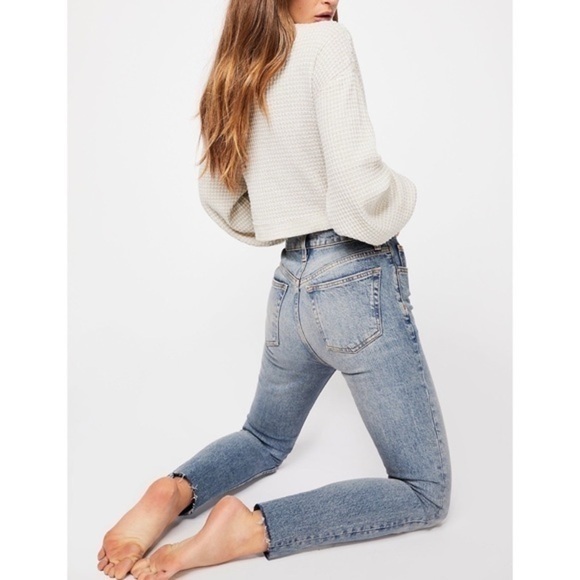 NWOT Free People Stella High Rise Raw Hem Skinny Jeans - Picture 2 of 10